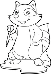Racoon Darts Dart Animal Vector Graphic Art Illustration