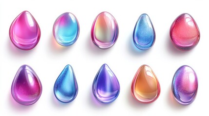 Abstract iridescent liquid shapes playful vibrant