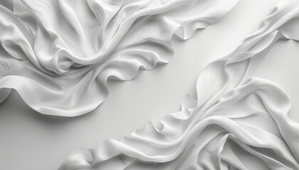 A white fabric with a pattern is shown in a white background