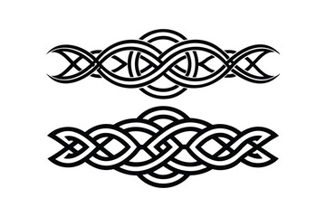 Knots Decorative Divider Line Element Black and White Vector