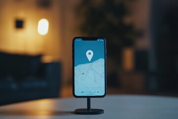 Exploring urban landscapes through a map app on a smartphone display. Generative AI