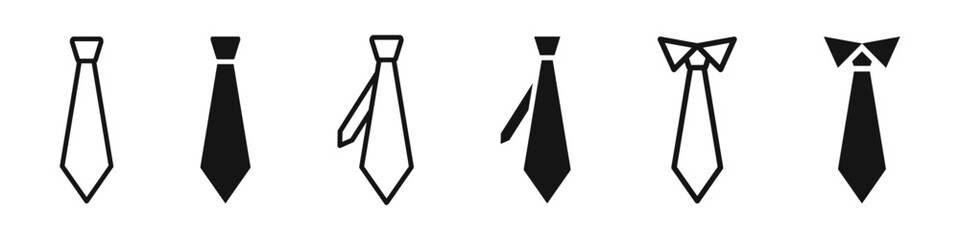 Tie and Bow Tie Vector Icon Set