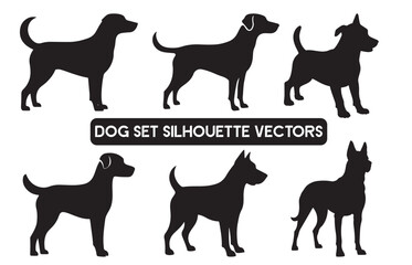 Dog  Set Silhouette Vectors & Illustrations