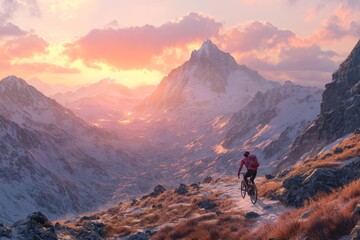 Explore stunning mountain trails while biking at sunset for an invigorating adventure in nature