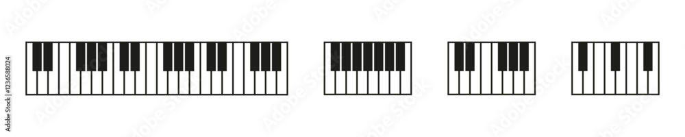 Poster piano keyboard layouts in minimalist style vector set