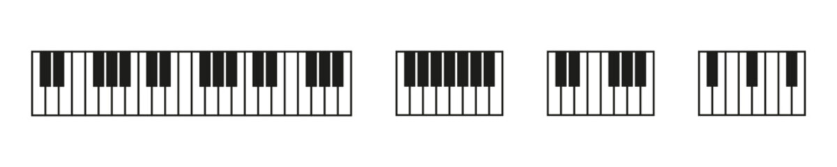Obraz premium Piano Keyboard Layouts in Minimalist Style Vector Set