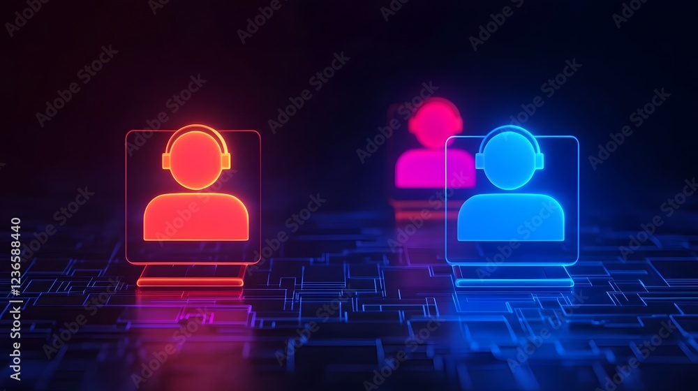 Poster digital customer support interface with 3d