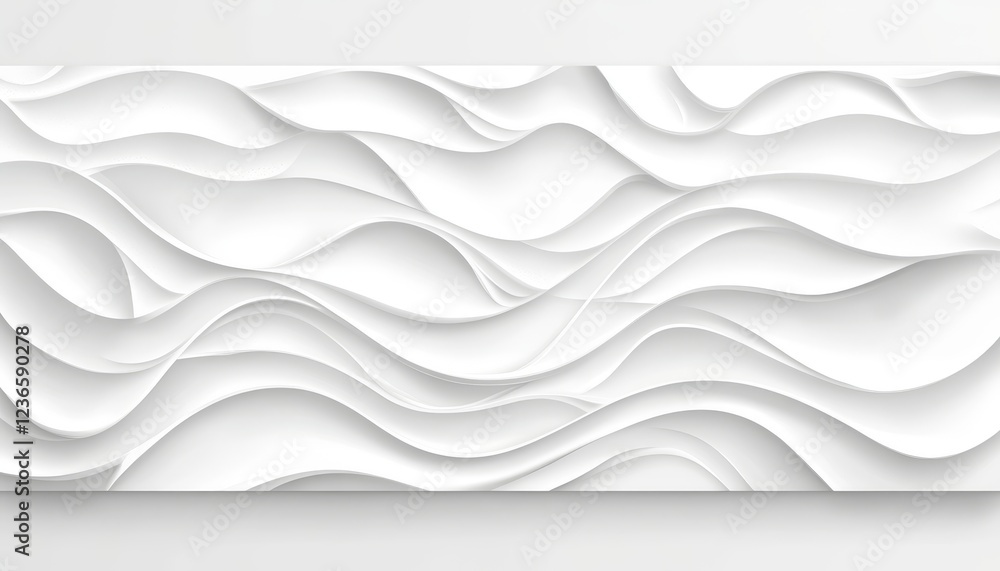 Poster abstract white background, seamless wave pattern texture, minimalist 3d design rendering.