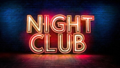 Obraz premium Night club 3D sign