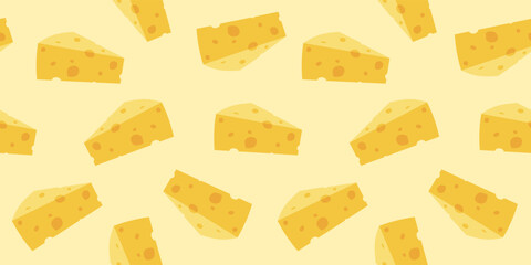 cheese pieces seamless pattern print design vector illustration