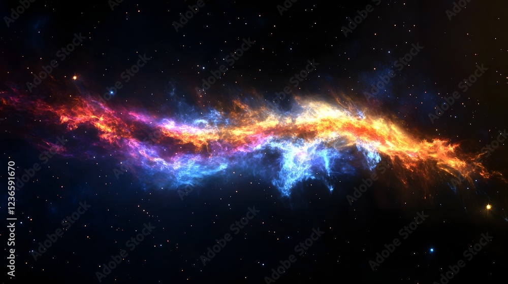Aufkleber cosmic explosion a mesmerizing interstellar display of celestial energies illuminating the depths of