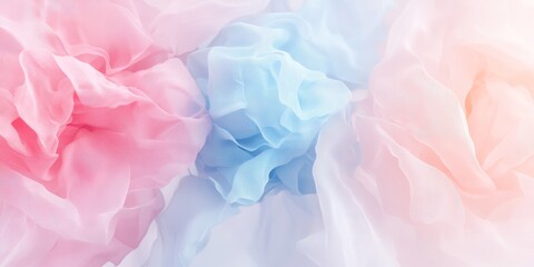 Fototapeta premium Abstract Pastel Background, Soft Pink, Lilac, Blue, Gentle Waves, Delicate Fabric Texture