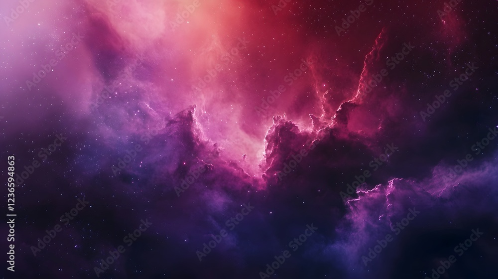 Leinwandbilder Mesmerizing display of colorful cosmic swirls and energy bursts within the nebulae and galaxies of the vast mysterious universe  Abstract space and astronomy background