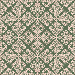 Vector damask seamless pattern with Ornamental Motifs for Decor Design.