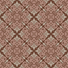 Vector damask seamless pattern with Ornamental Motifs for Decor Design.