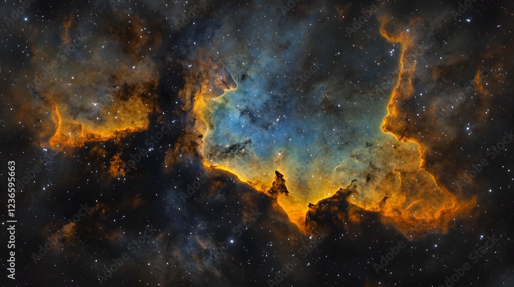 Aufkleber stunning abstract digital of a cosmic explosion with a vivid fiery nebula formation in a dramatic my