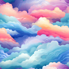 Pastel cloudscape, no background, dreamy, whimsical.