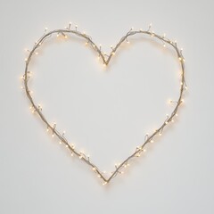 Minimalist Heart Design Made of Small Strands with Lights