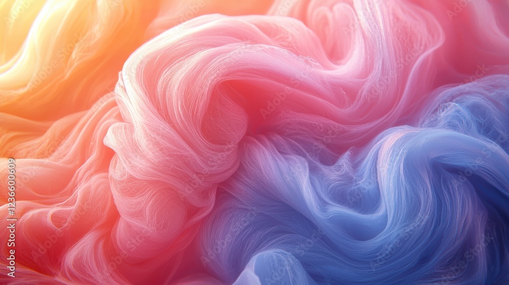 Poster swirling abstract surface of vibrant colors in soft textures creates mesmerizing visual experience. 