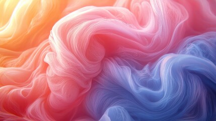 Obraz premium Swirling abstract surface of vibrant colors in soft textures creates mesmerizing visual experience. blend of pink, blue, and warm tones evokes sense of calm and creativity