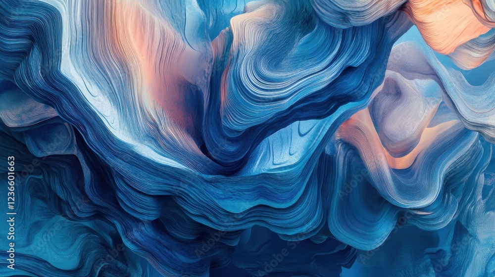 Poster abstract digital data visualization in blue tones.