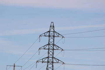 Electric pole with line wire