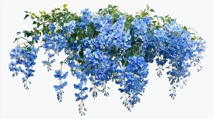 Exquisite Real Hanging Flower Bushes with Vibrant Blue Blooms, Adding Natural Beauty to the Surroundings