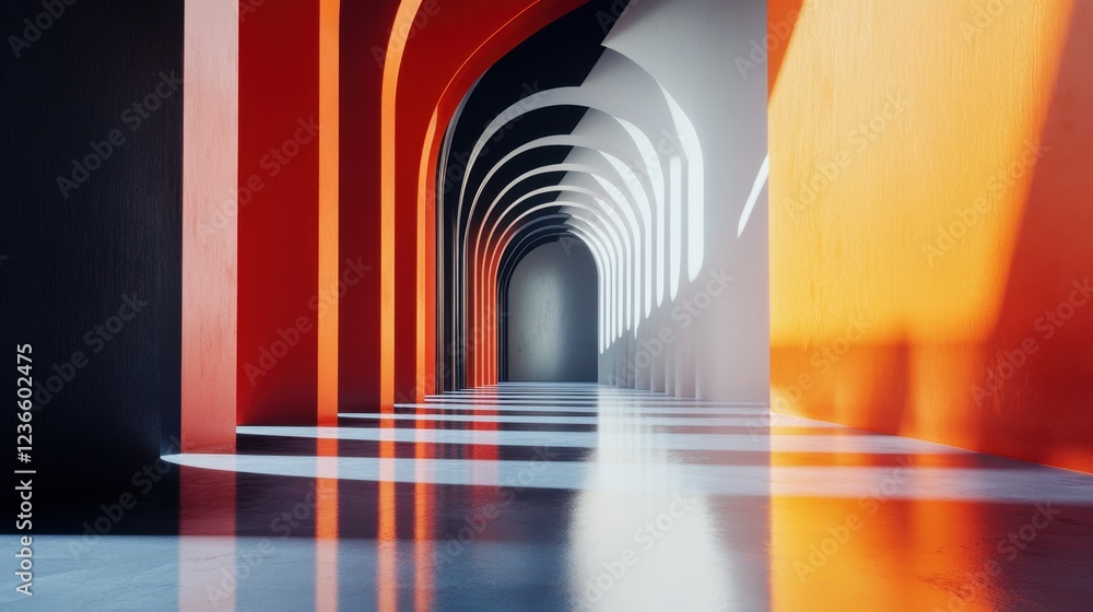Poster virtual reality exploration in an immersive tech environment featuring vibrant colors and futuristic