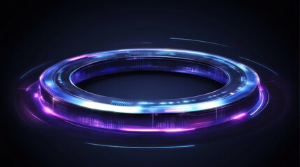 Obraz premium Futuristic Glowing Ring: Abstract Technological Circle