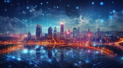 5G, 6G, Big data wireless network, high speed internet, cloud computing or connect diagram technology, Data storage, service, synchronize, online, financial, Connectivity global, smart city, Gen AI