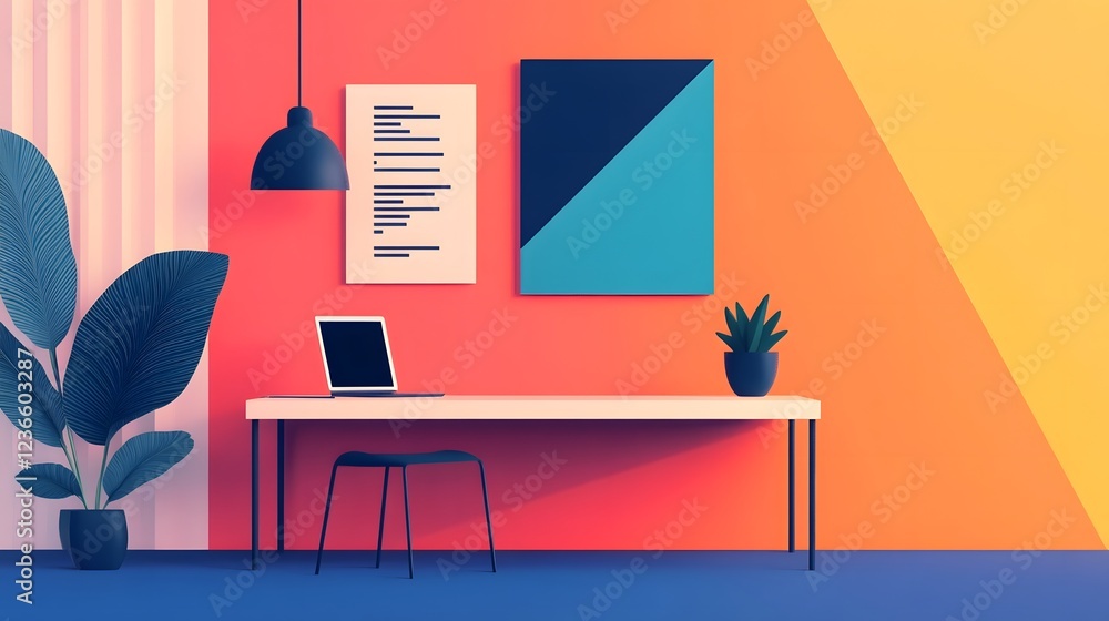 Poster digitally enhanced workspace:floating task boards and assistants for elevated productivity