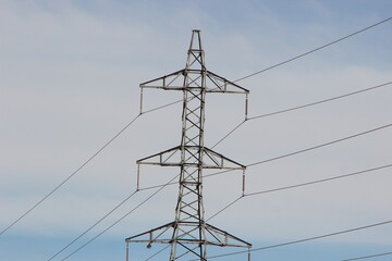 Electric pole with line wire
