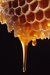 Golden Honeycomb Macro Illustration