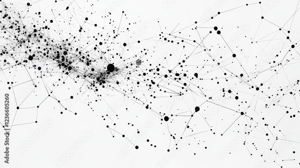 Poster abstract background for b2b presentation with interconnected dots and lines symbolizing business con