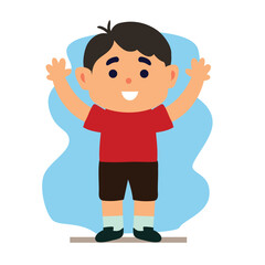 Happy Boy Cheerful Child Illustration