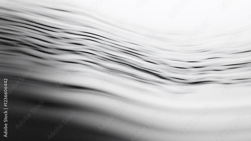 Poster abstract minimalist black lines curves on white background creating dynamic pattern