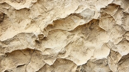 Fototapeta premium Textured surface of sandy beach with intricate patterns and natural formations. warm tones and unique shapes create visually appealing landscape