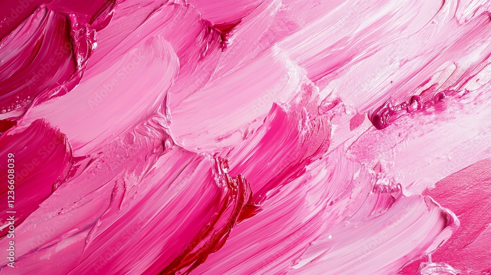 Aufkleber vibrant swirls of pink paint on a pristine white background creating a striking contrast that evokes