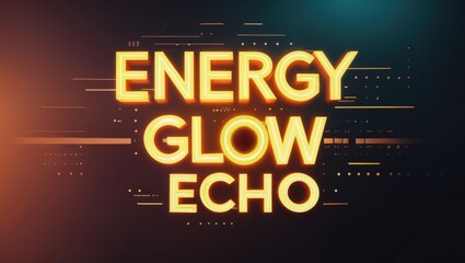 Bright Neon Energy Glow Echo Logo Design on Dark Background
