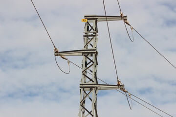 Electric pole with line wire