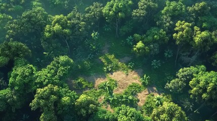 Rainforest Jungle Aerial View in Ultra-Photorealistic 16K Resolution