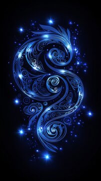 Maori koru symbol illuminated by the Matariki star cluster representing growth and new beginnings