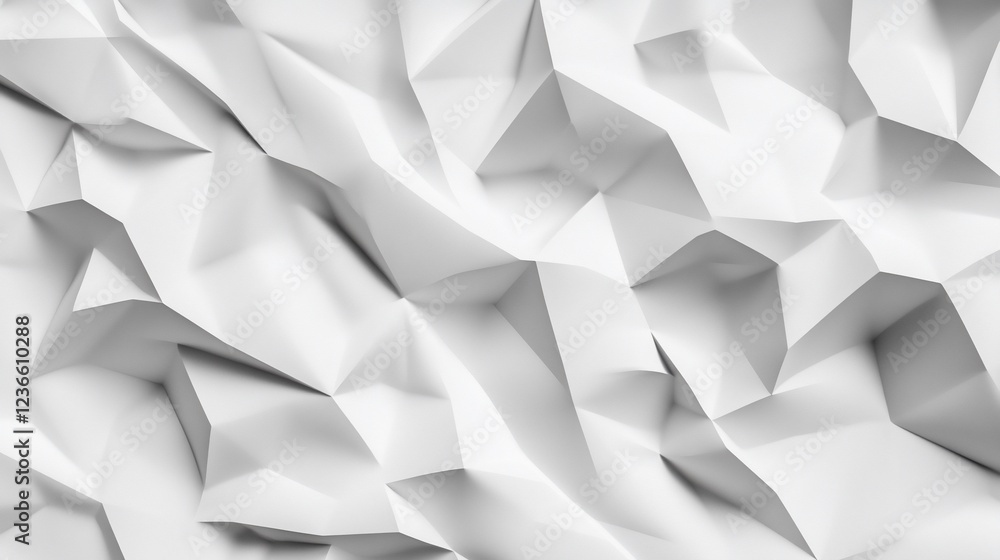 Poster abstract white polygon texture with sharp edges creates a modern minimalist background