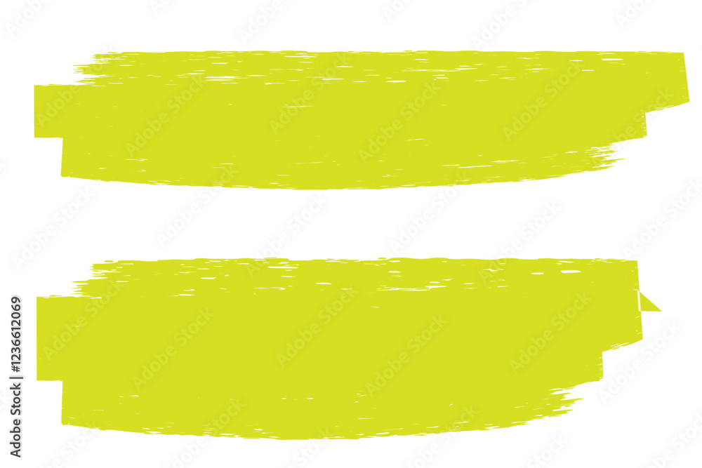 Poster vector text marker stroke set, highlighter lines on transparent background
