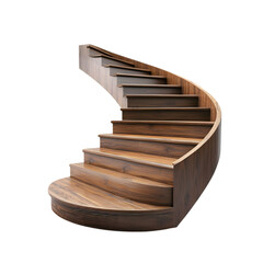 Naklejka premium Elegant Curved Wooden Staircase Modern Home Interior Design Luxury Architecture