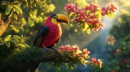 Red-Billed Toucan in Ultra-Photorealistic 16K Resolution