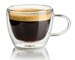 coffee stylish opaque ceramic cup filled with dark espresso, topped with a golden crema layer.
