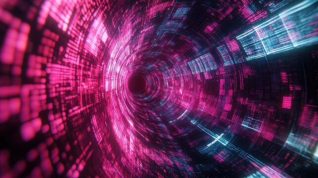 Digital code , concept of big data and technology. 3D Rendering