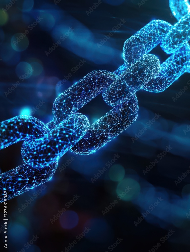 Poster cryptocurrency blockchain network background. bright glowing symbols. futuristic big data informatio