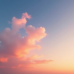 Softly glowing sky at dusk with low-hanging wispy cirrus clouds, wispy, soft